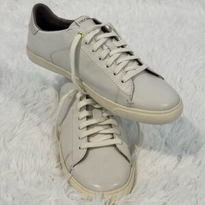 NEW- Cole Haan-Trafton Club Court Leather Low-Top Sneaker, Beige/Whte Size- 7B